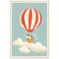 Dog in Hot Air Balloon Adventure Wall Art Print