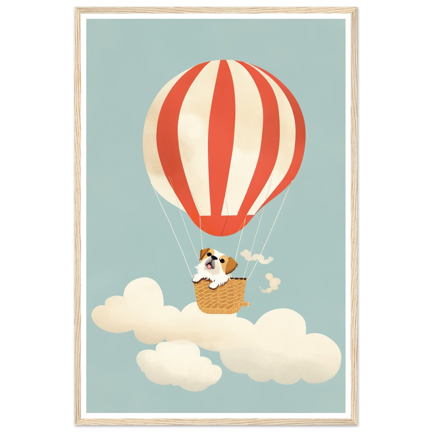 Dog in Hot Air Balloon Adventure Wall Art Print