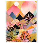 Load image into Gallery viewer, Lush Pink Zig Zag Mountain Peaks Wall Art Print