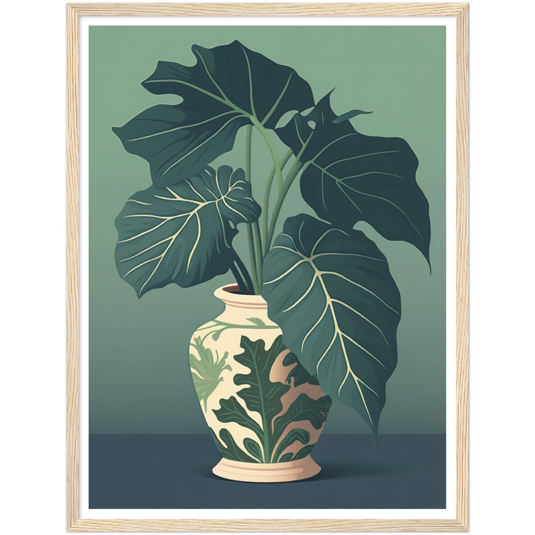 Floral-inspired Philodendron Plant Wall Art Print