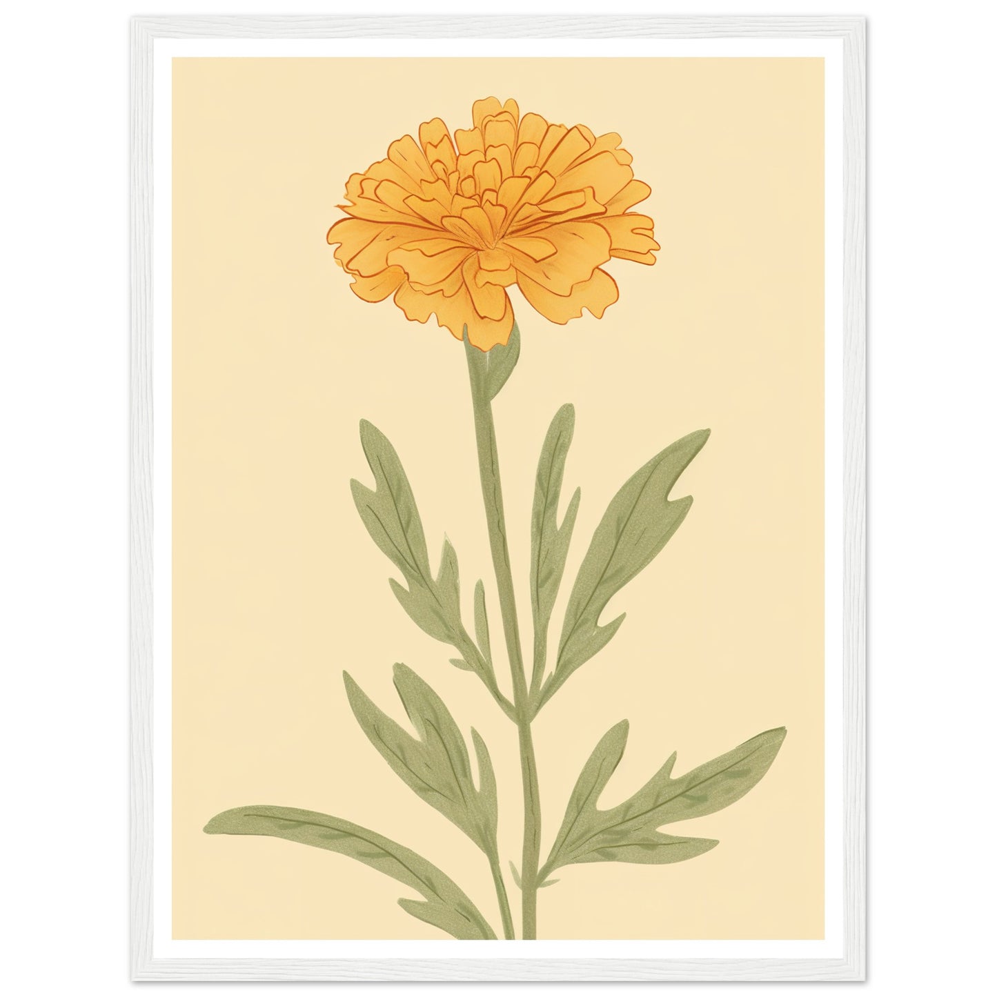 Marigold Flower Pastel Petals Wall Art Print