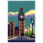 Load image into Gallery viewer, Pixelated London: Big Ben Retro Illustration Wall Art Print
