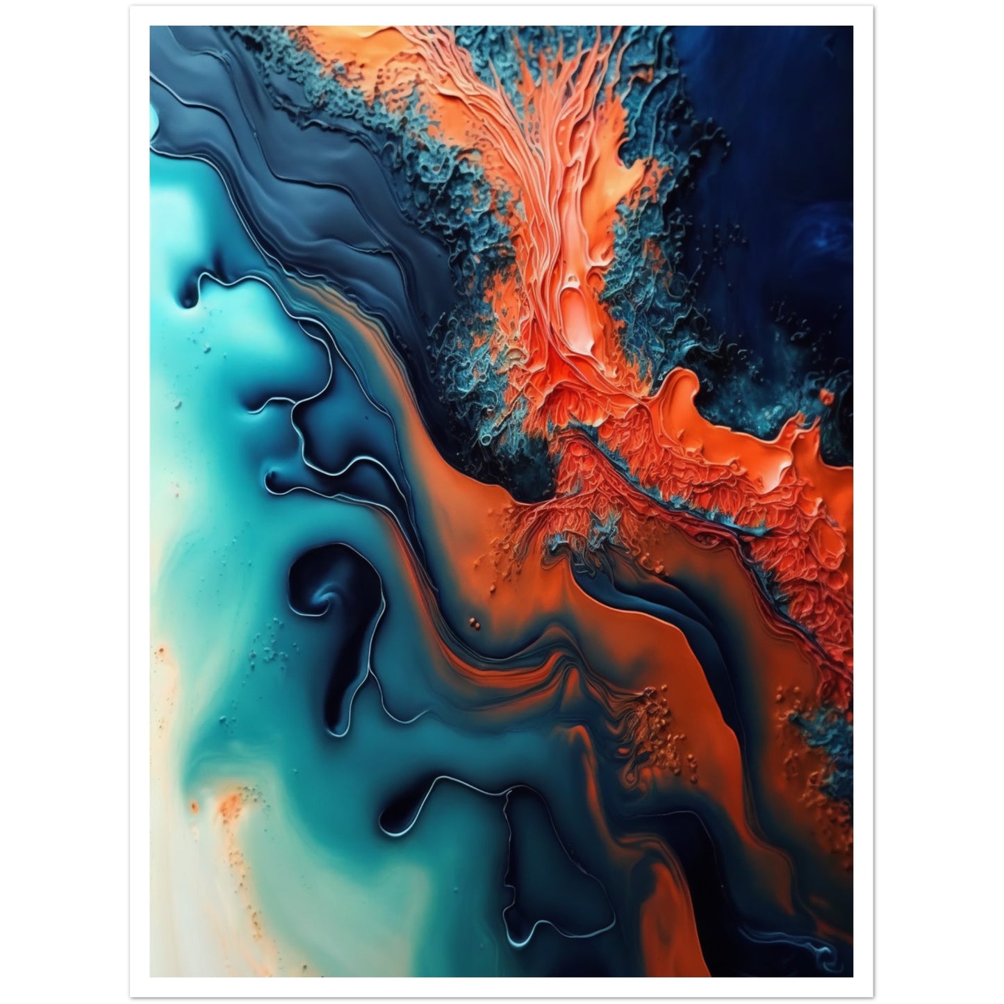 Oceanic Fusion Abstract Painting Wall Art Print