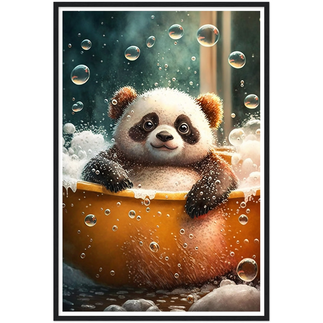 Bubble Bath Panda Bathroom Wall Art Print