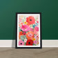 Joyful Blooming Abstract Flowers Painting Wall Art Print