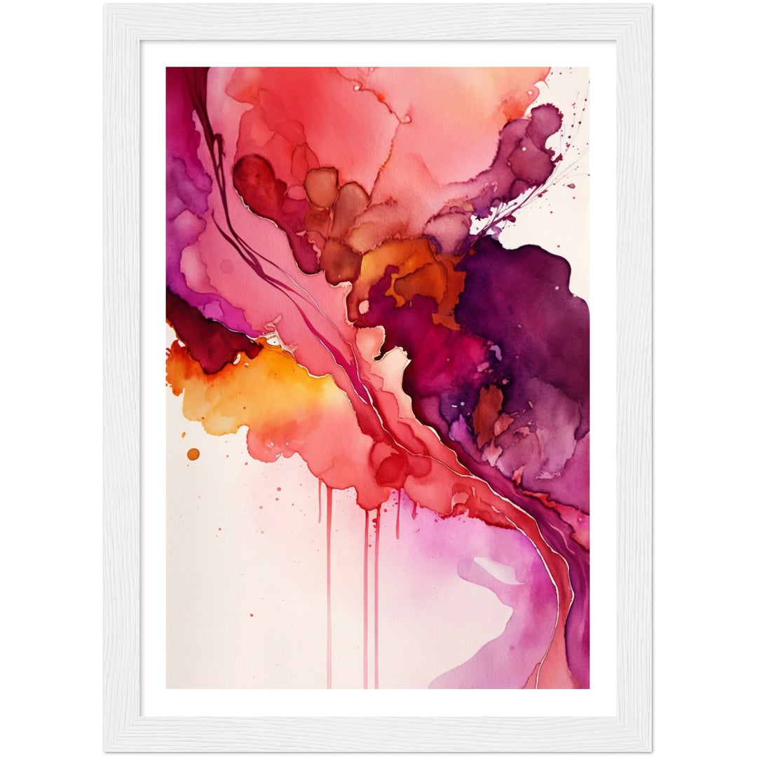 Nature's Analogous Symphony - Fuchsia Watercolour Wall Art Print