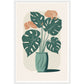 Monstera Plant in Vase Wall Art Print