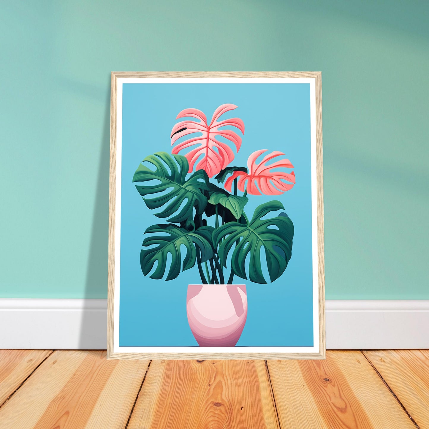 Quirky Monstera Plant Art Print