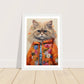 Groovy Hippy Kitty - Whimsical Ragdoll Cat Wall Art Print