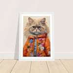 Load image into Gallery viewer, Groovy Hippy Kitty - Whimsical Ragdoll Cat Wall Art Print