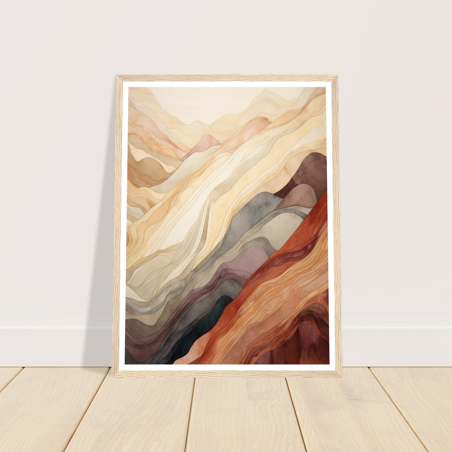 Earthly Abstract Mountain Range Wall Art Print