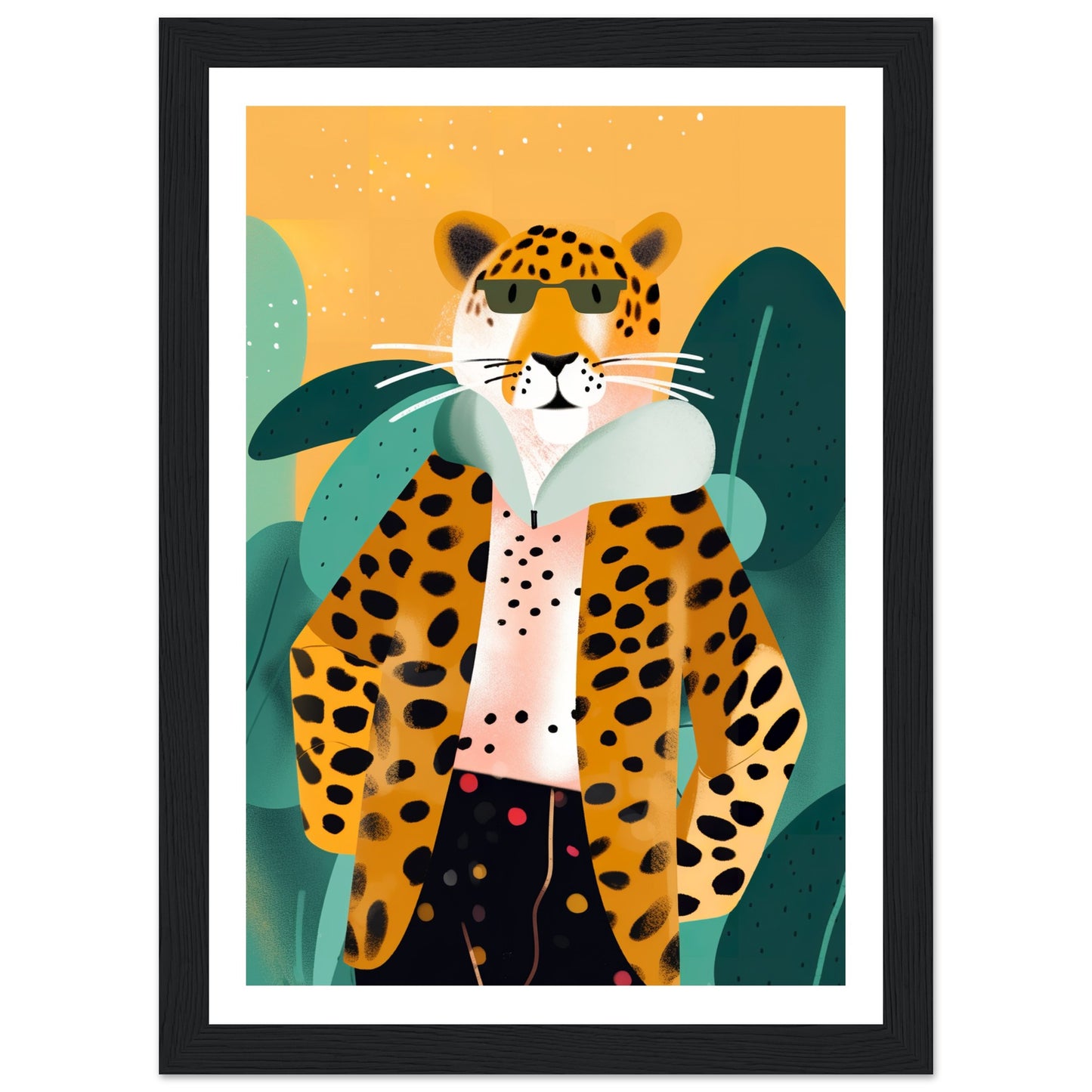 Trendy Leopard Chic Wall Art Print