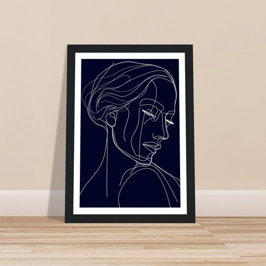 Graceful Contours - Minimalist Woman Portrait Wall Art Print