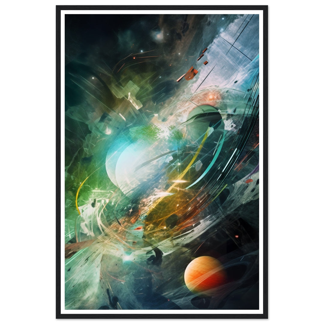 Otherworldly Celestial Abstract Collage Wall Art Print