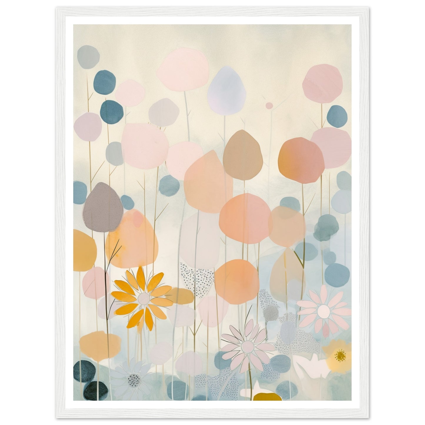 Blossoming Meadows Pastel Symphony Wall Art Print