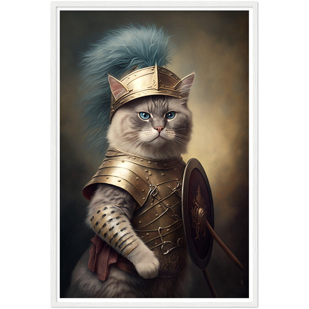 Roman Soldier Cat Wall Art Print