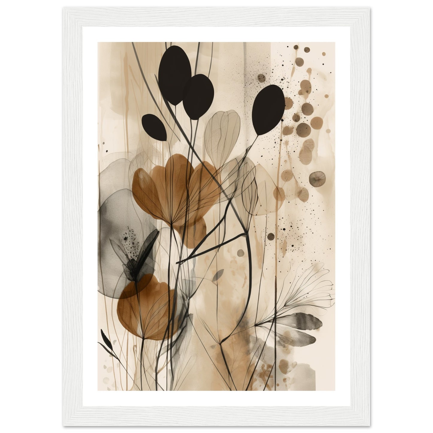 Earthly Abstract Plant Patterns Collage Wall Art Print