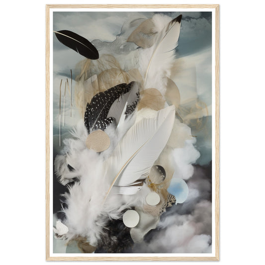 Calm Feathered Skies Abstract Feathers Wall Art Print