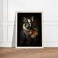 Floral Regency French Bulldog Wall Art Print