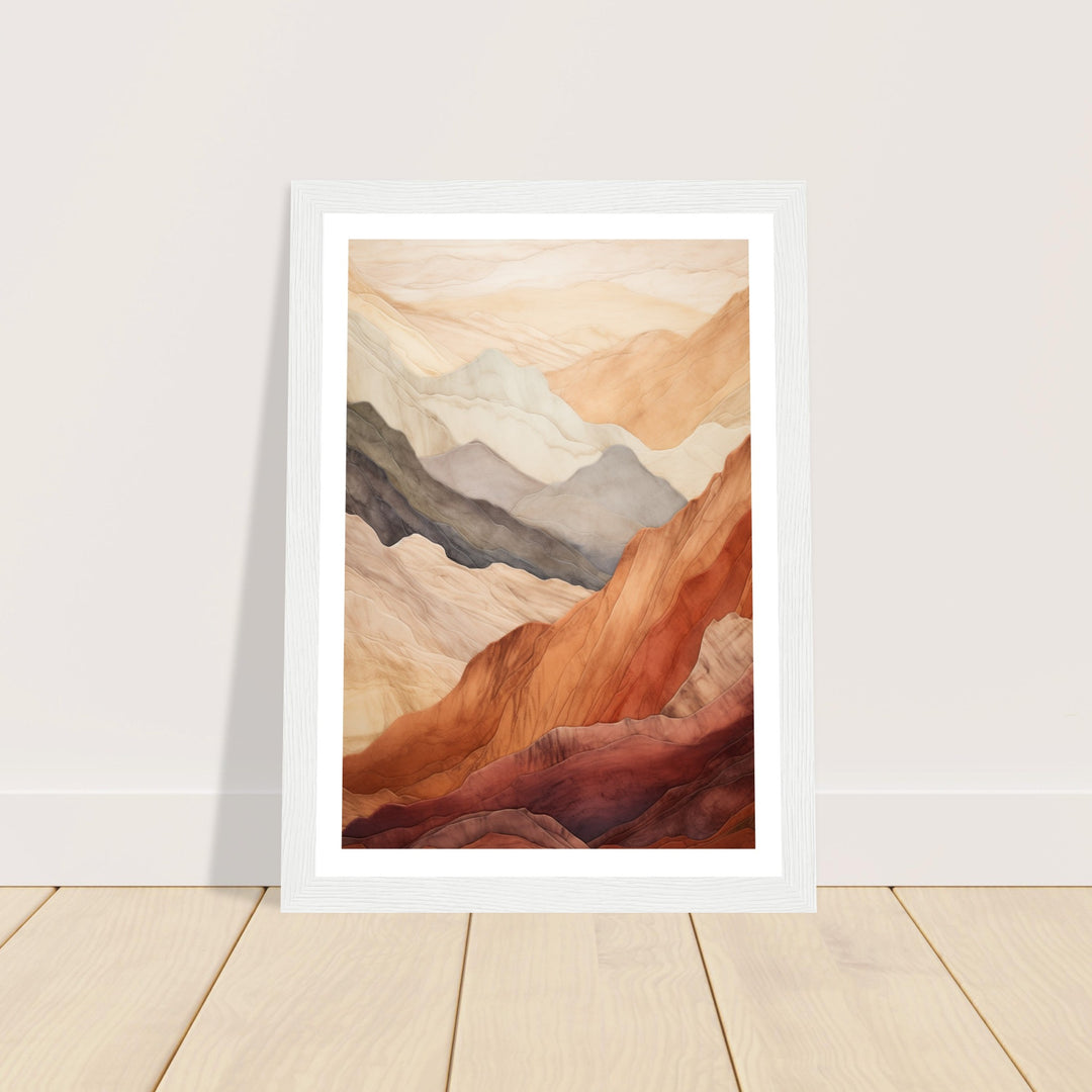 Tranquil Earthly Abstract Mountain Ranges Wall Art Print