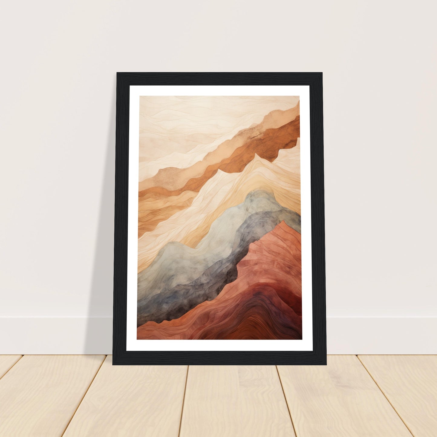 Abstract Mountain Earthly Tones Wall Art Print