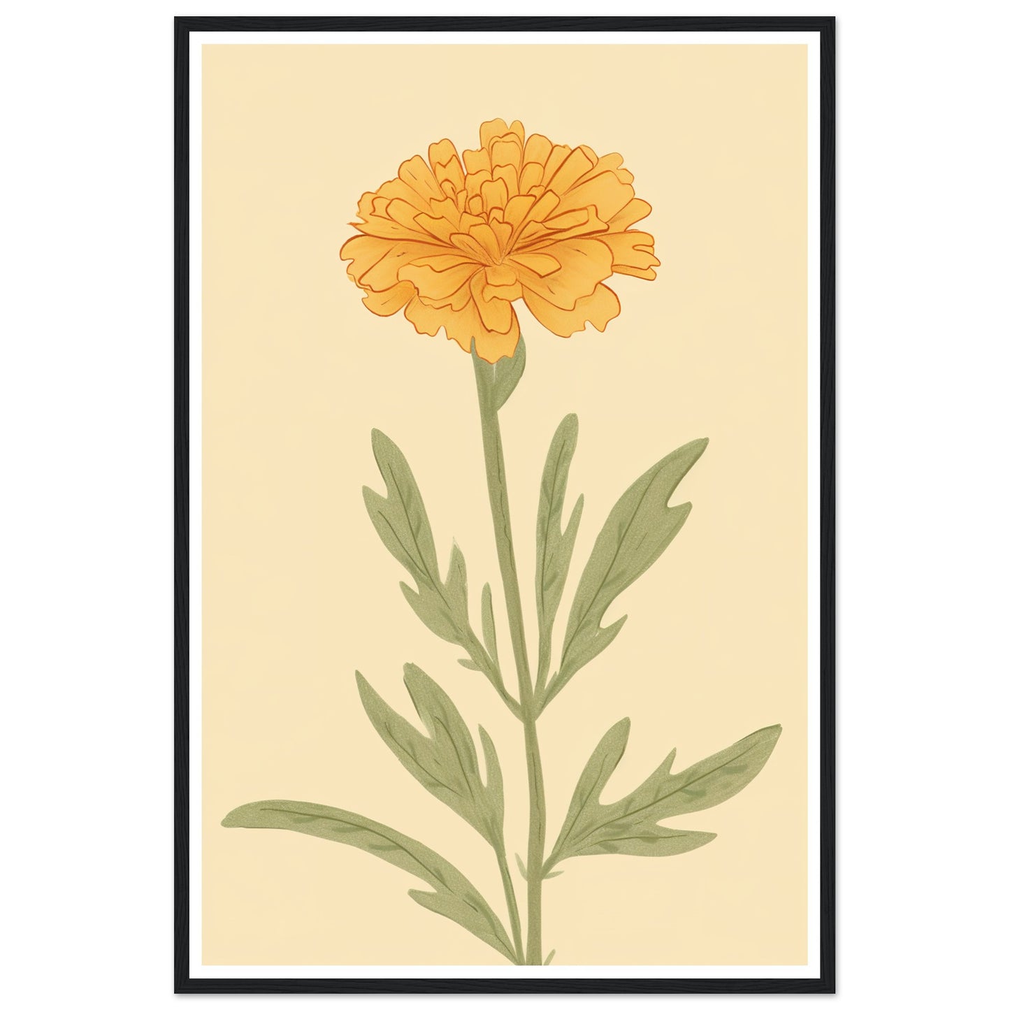 Marigold Flower Pastel Petals Wall Art Print