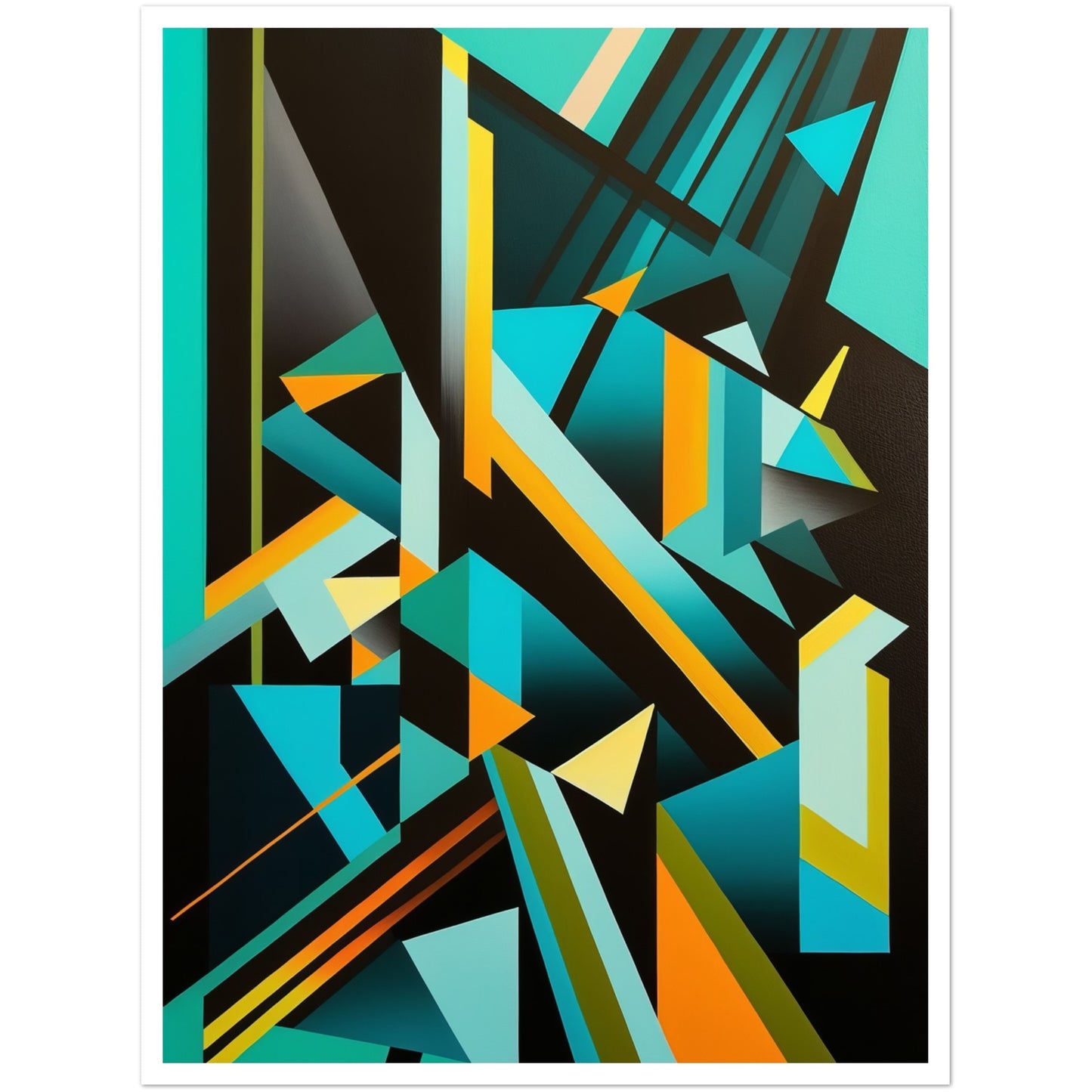 Turquoise Tango: Geometric Abstract Wall Art Print