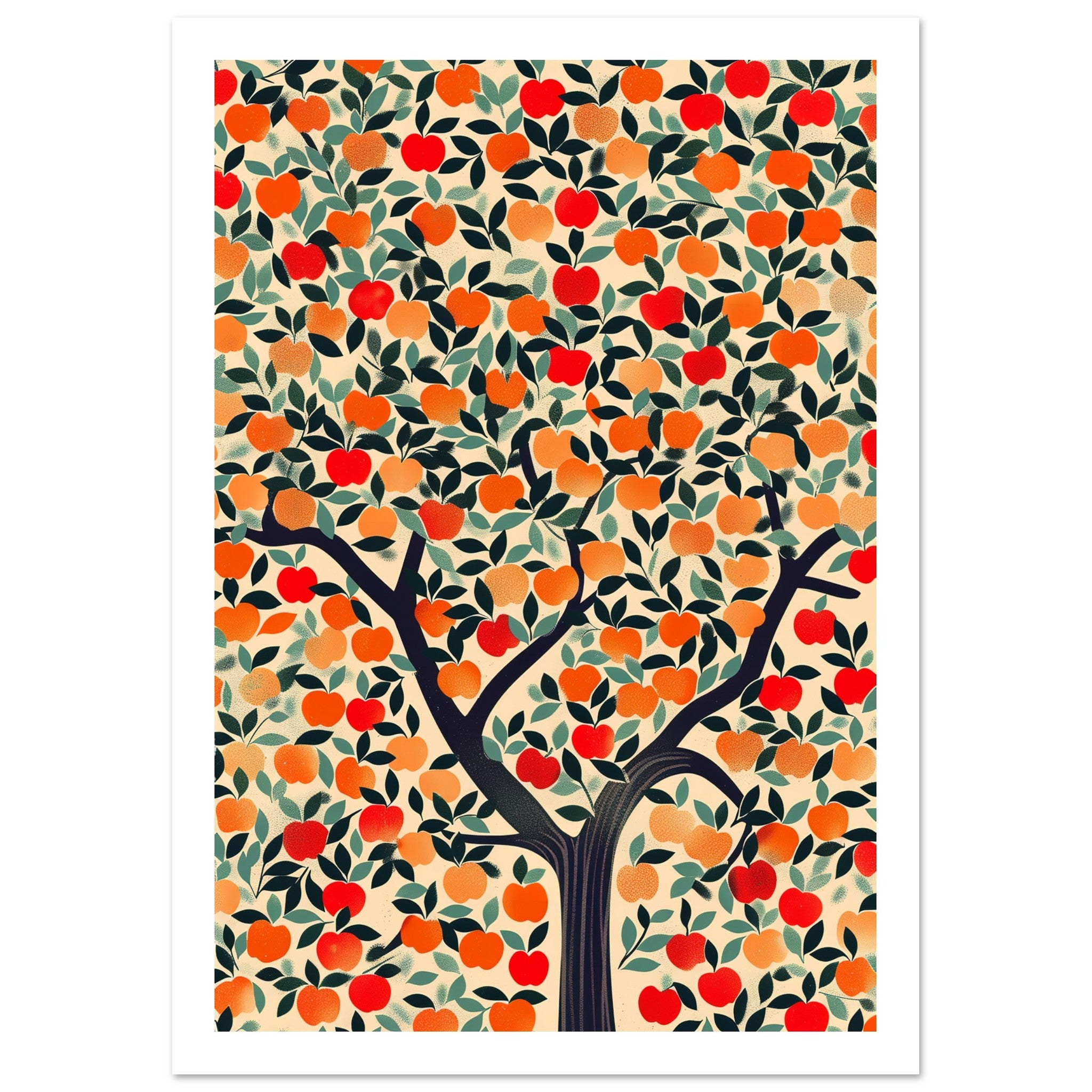 Vibrant Apple Tree All-Over Pattern