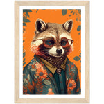 Load image into Gallery viewer, Floral Rascal Raccoon Illustration Wall Art Print