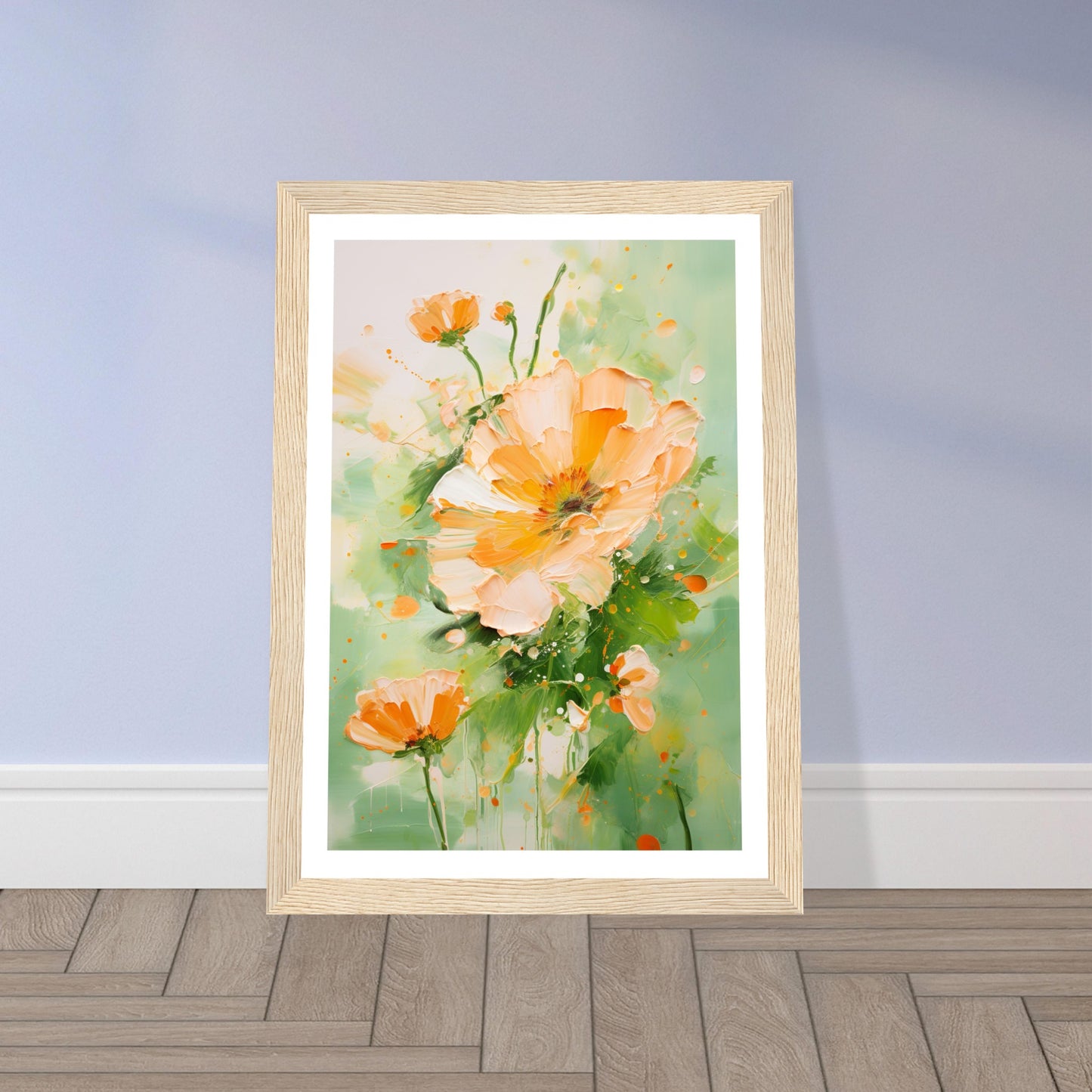 Soft Earthy Close-Up Marigold Flower Wall Art Print