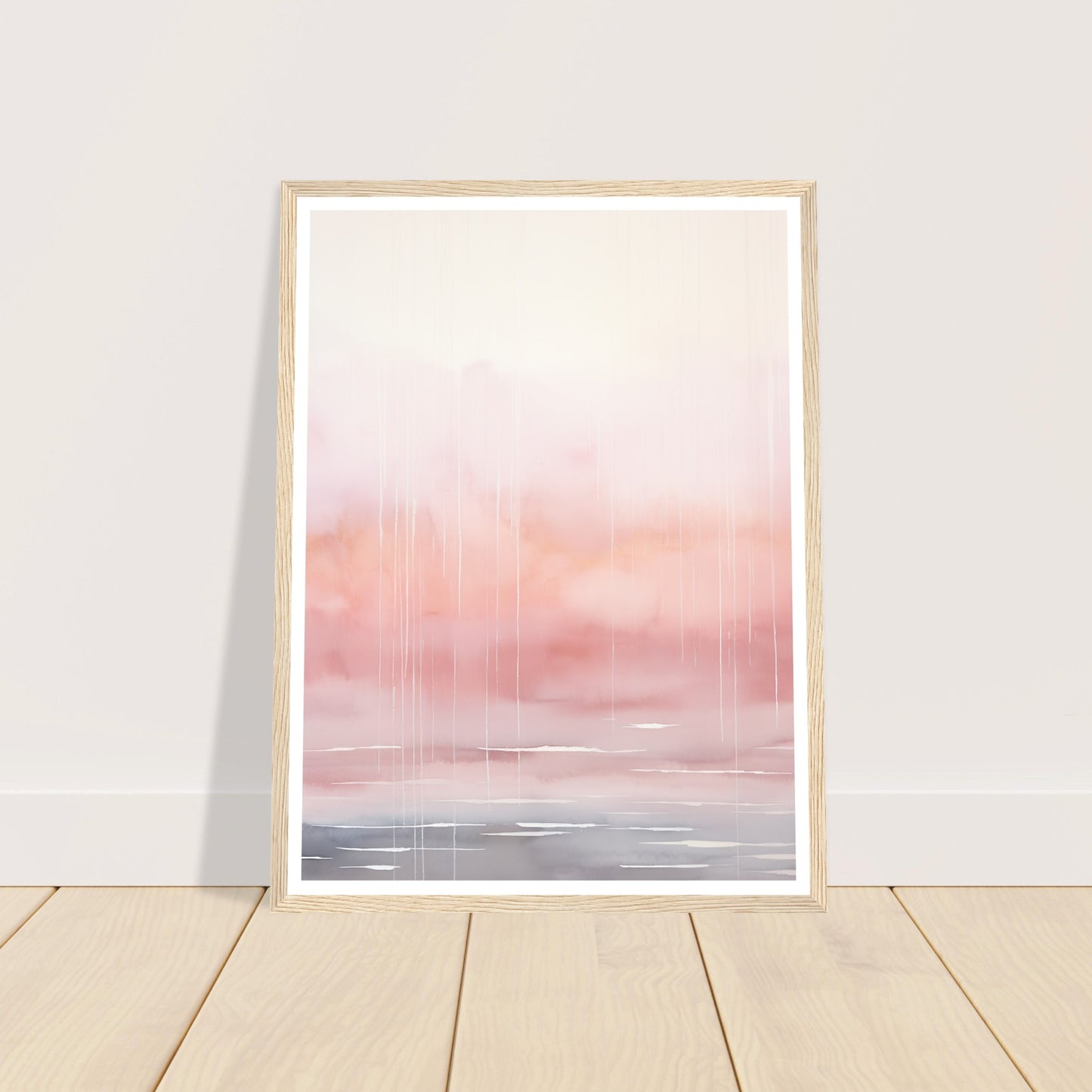 Minimalist Light Pink Tranquil Horizon Wall Art Print