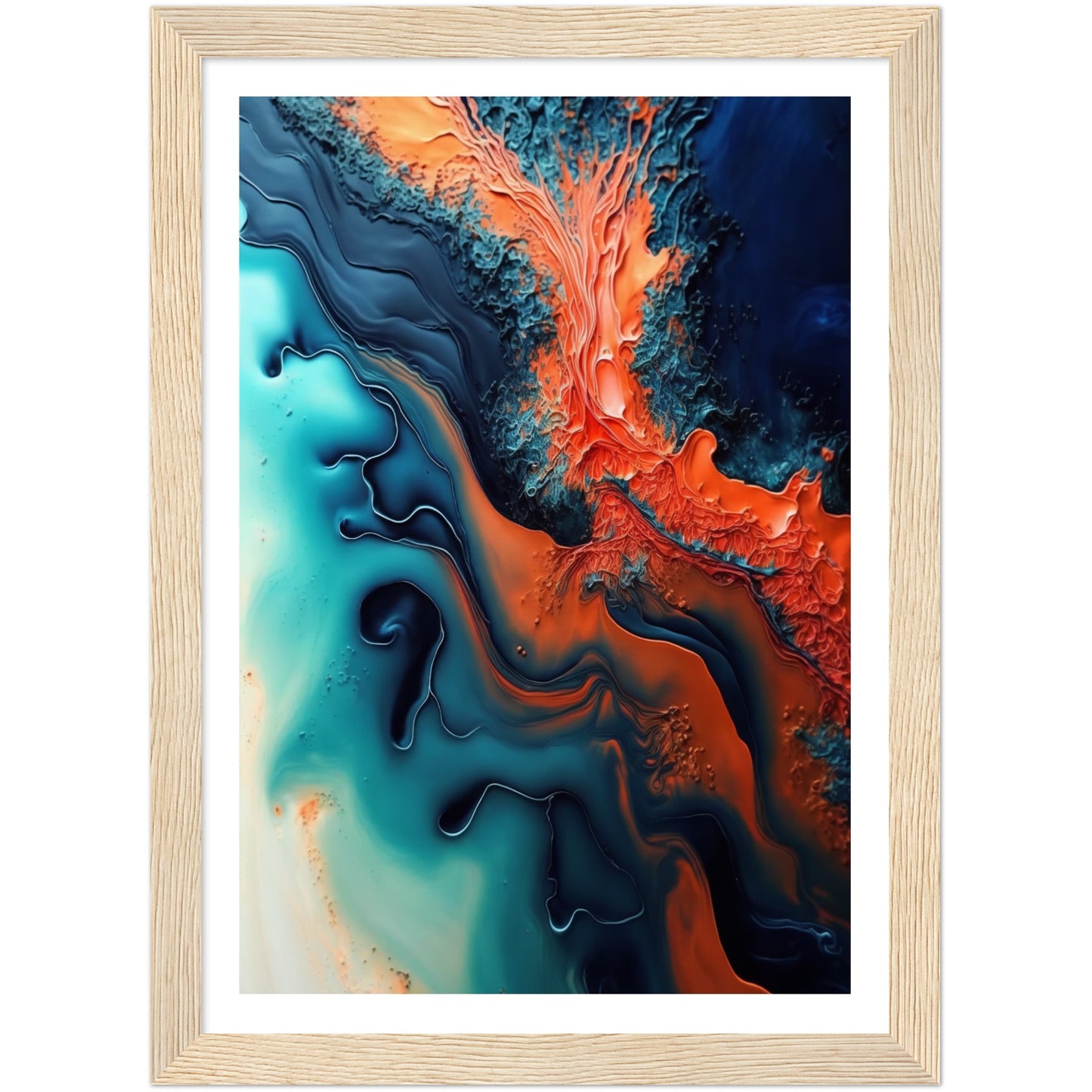 Oceanic Fusion Abstract Painting Wall Art Print