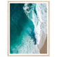 Blue Surge - Aerial Photograph of Ocean Waves Wall Art Print