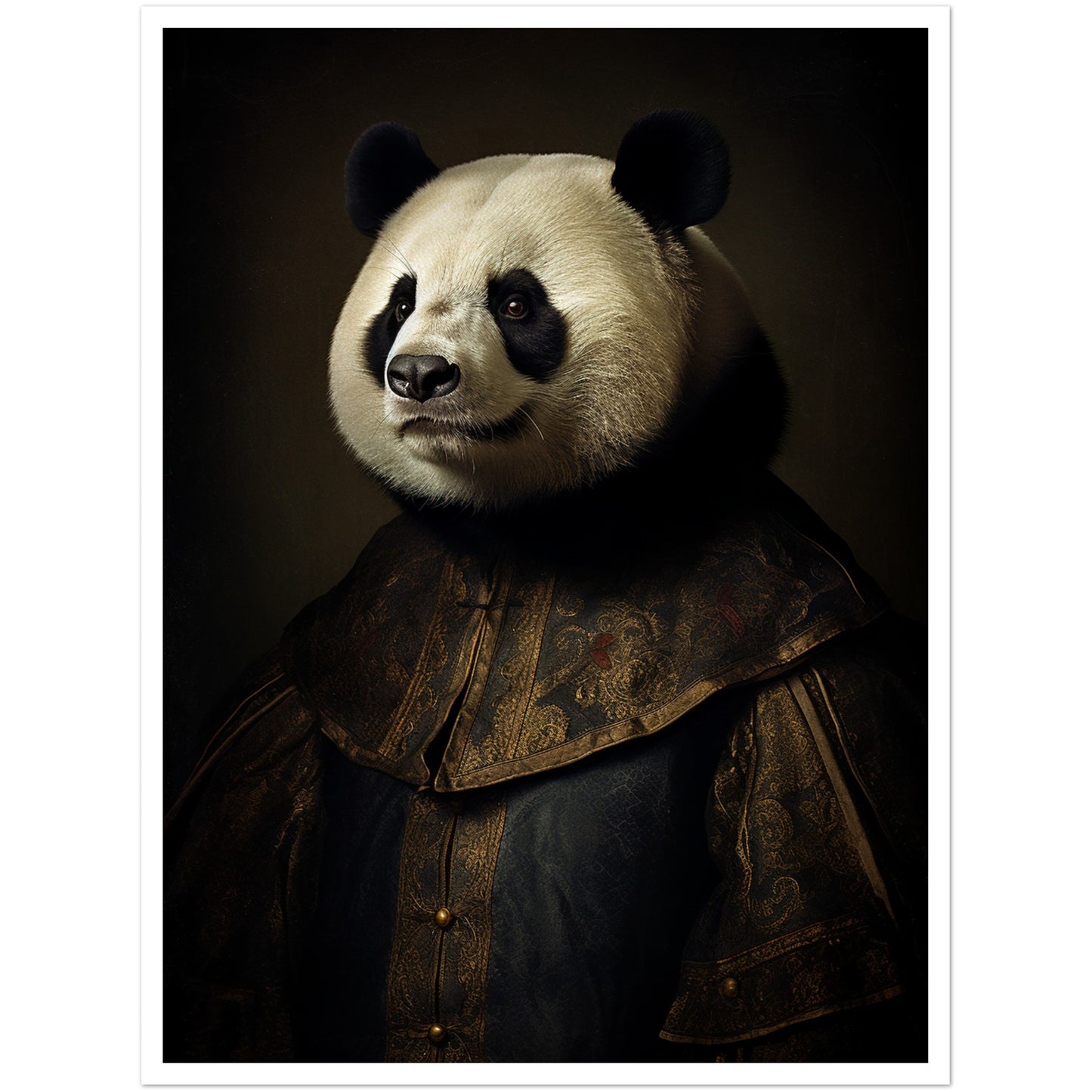 Majestic Tudor Panda Portraiture Wall Art Print