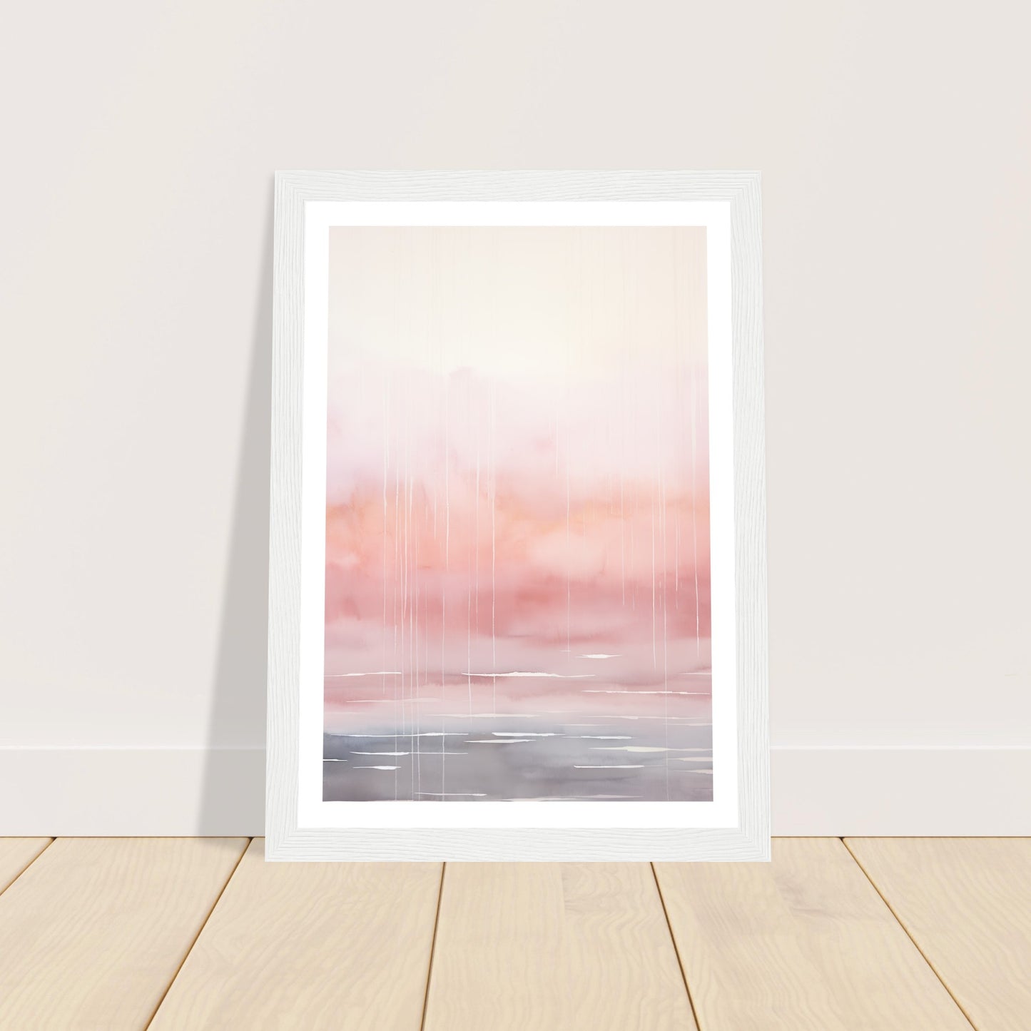 Minimalist Light Pink Tranquil Horizon Wall Art Print