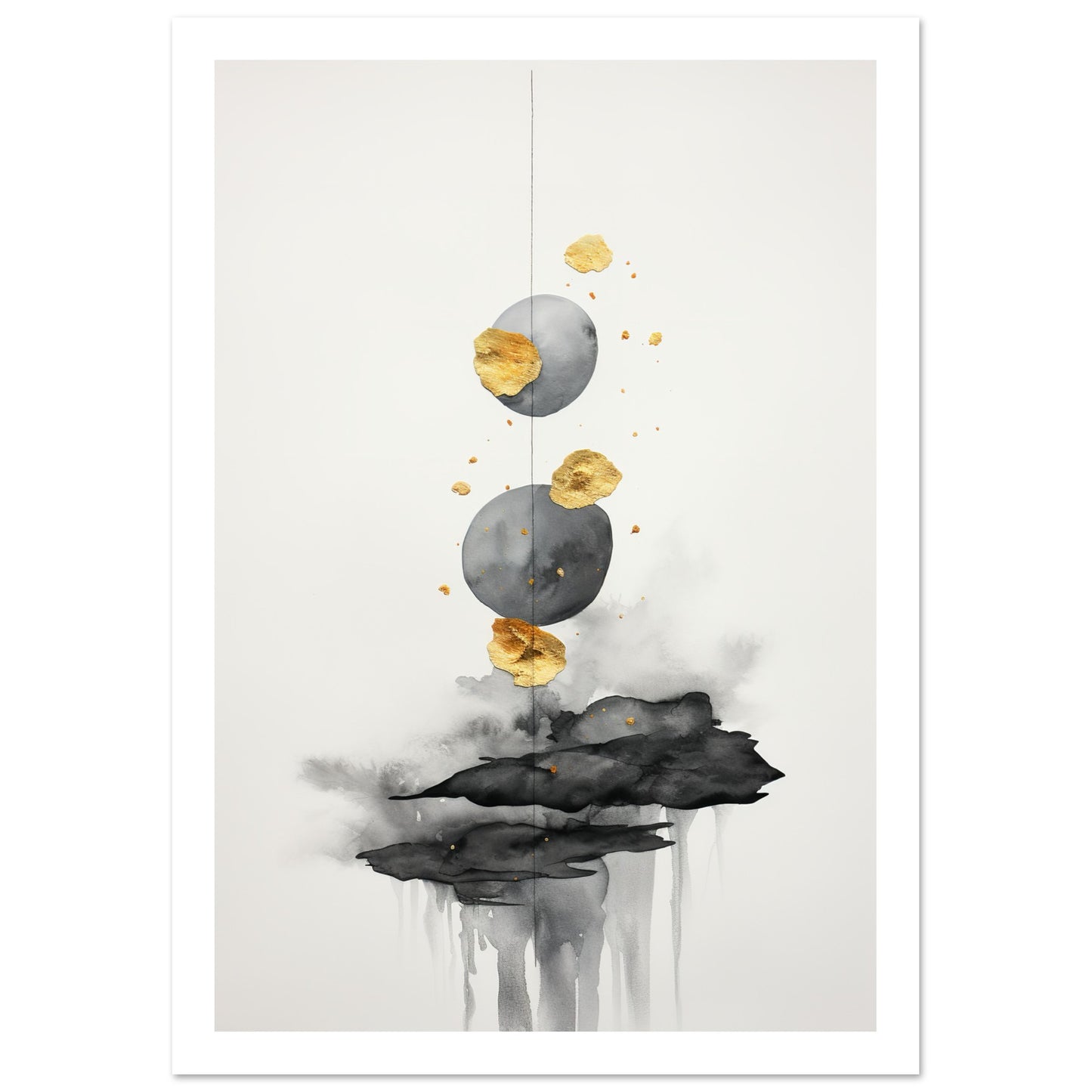 Golden Glimmers Amongst Dark Clouds Wall Art Print