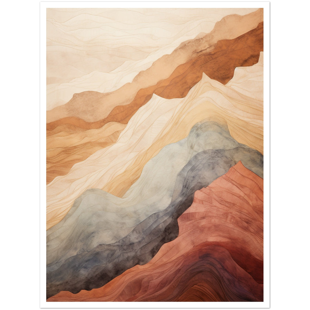 Abstract Mountain Earthly Tones Wall Art Print