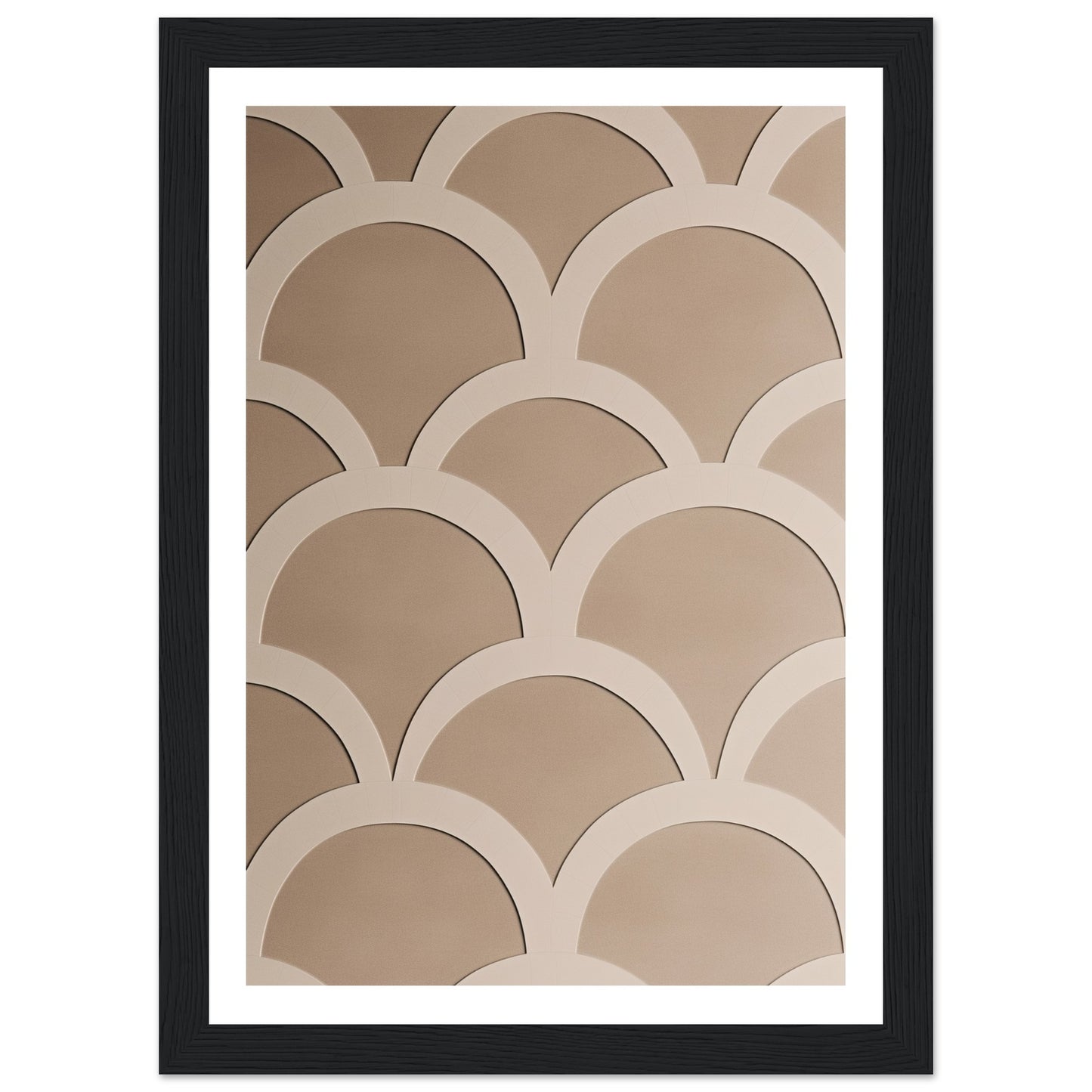 Minimalist Rake Scrapes Arch Fish Scale Pattern Wall Art Print