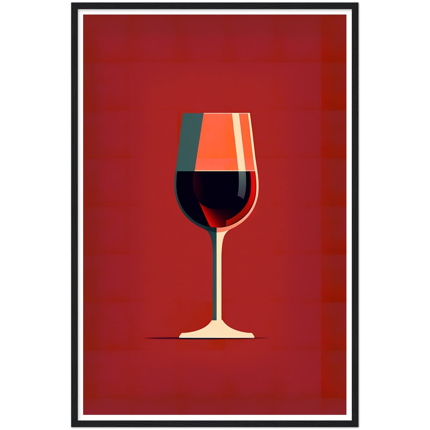 Red Wine Chic Minimalist Wine Glass Art