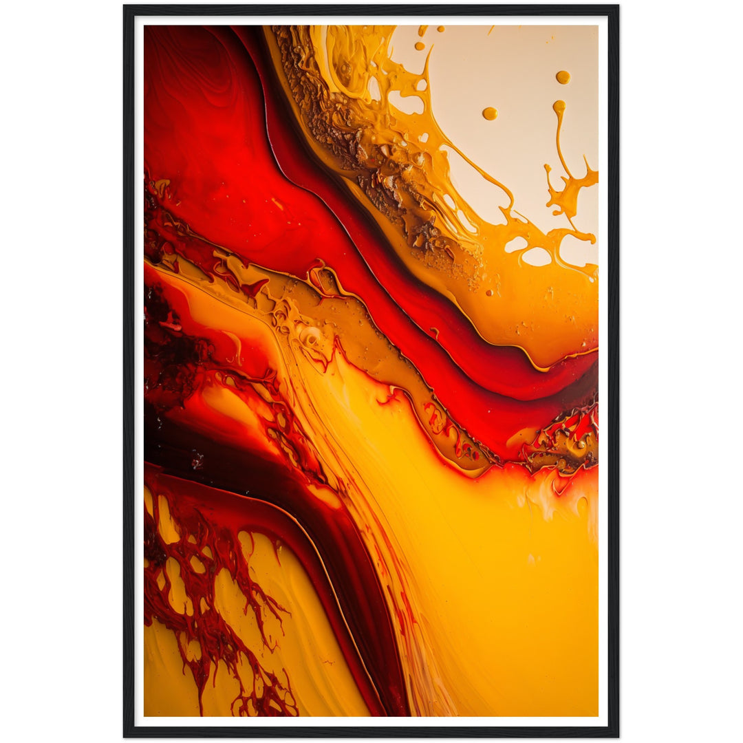 Yellow & Red Abstract Fusion Wall Art Print
