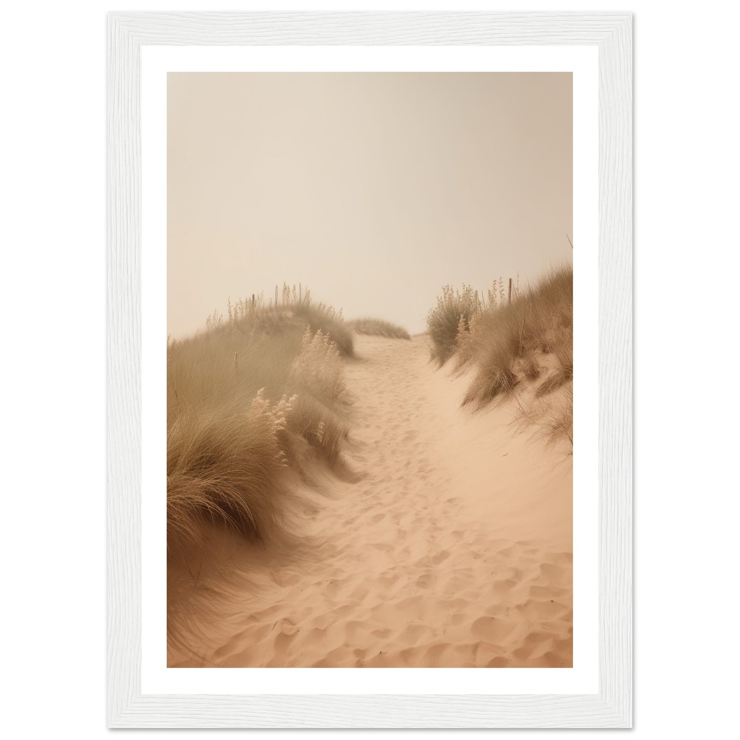 Hazy Beach Dune Pathway Photograph Wall Art Print