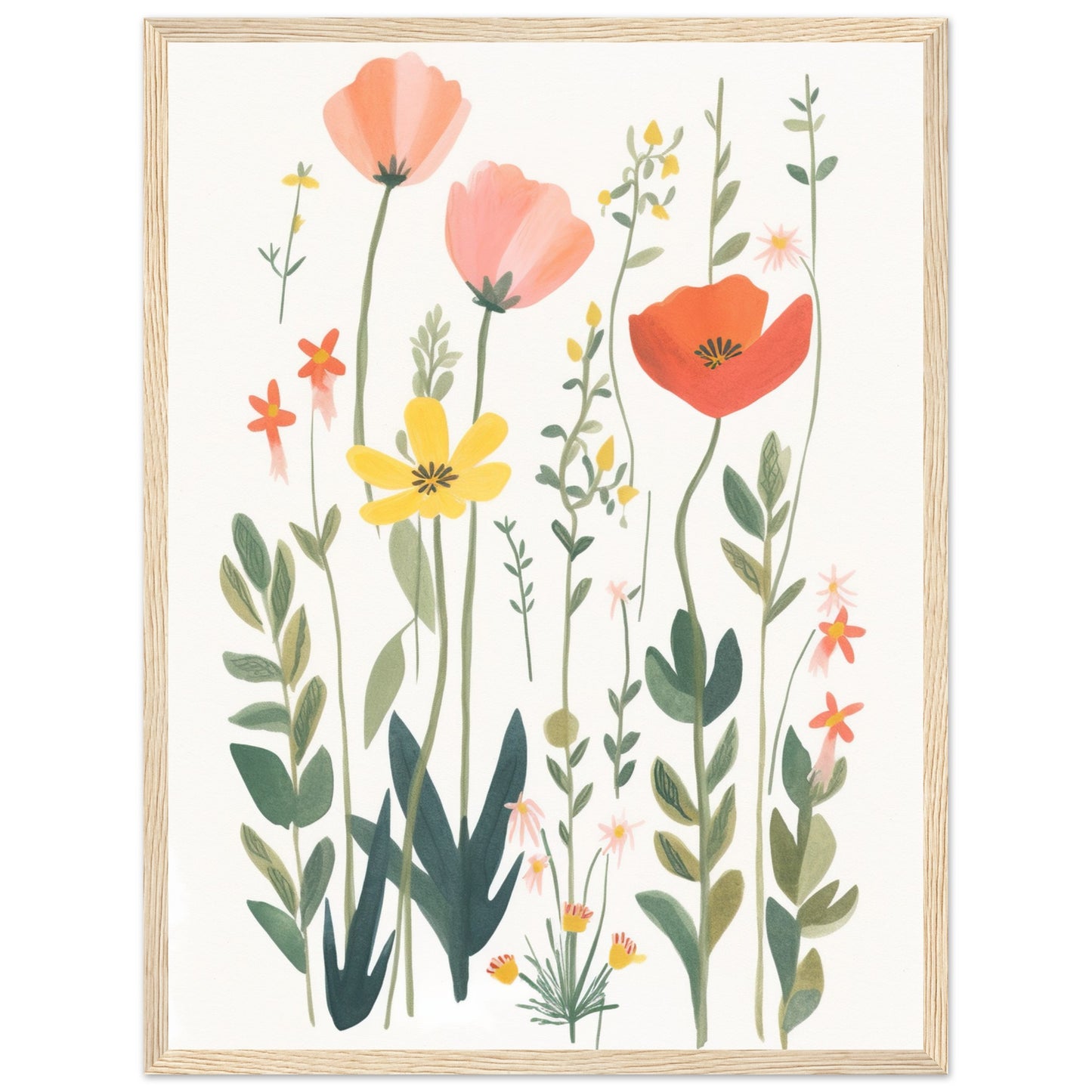 Blooming Garden Flowers Wall Art Print