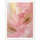 Melting Waves of Pink and Gold Abstract Painting Wall Art Print