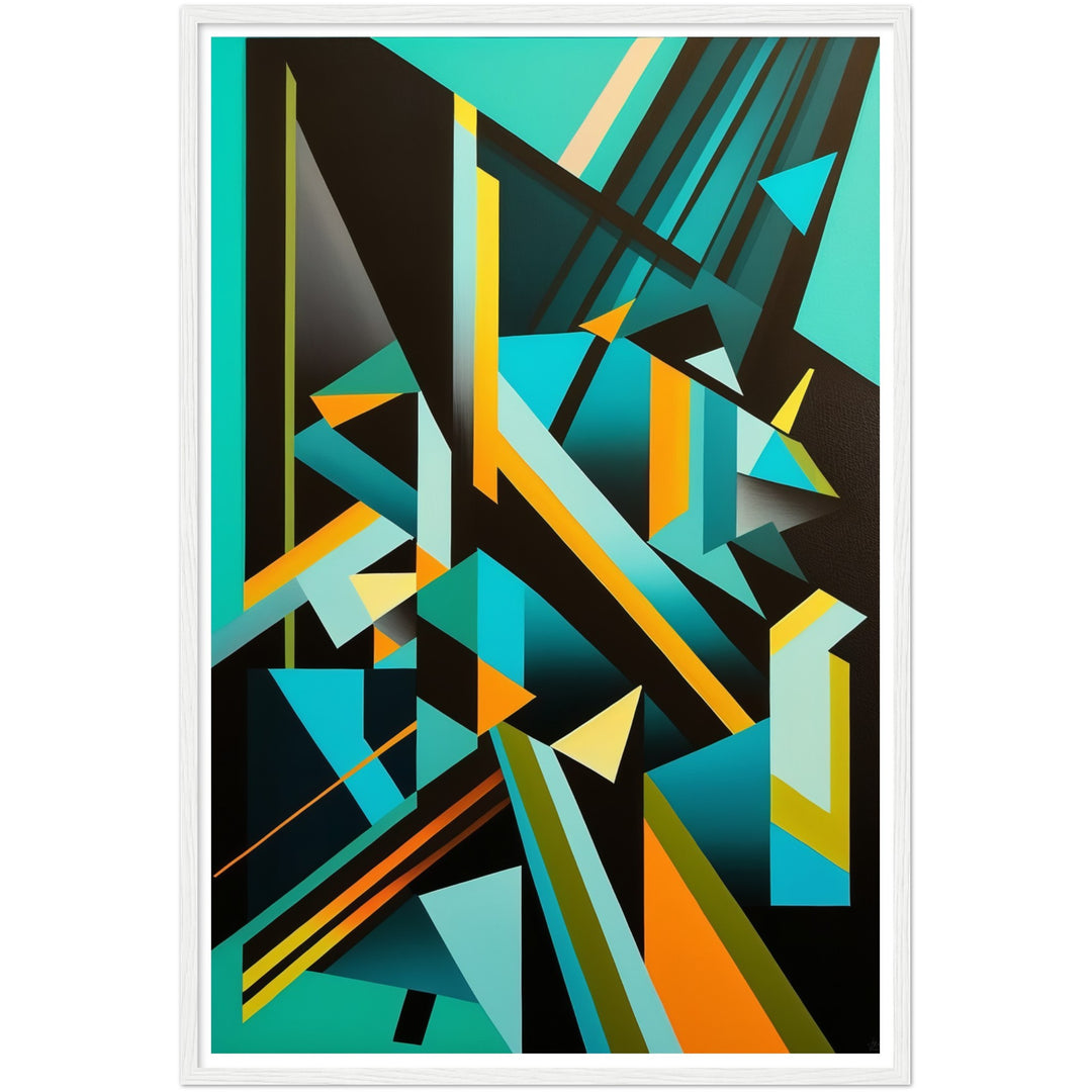 Turquoise Tango: Geometric Abstract Wall Art Print