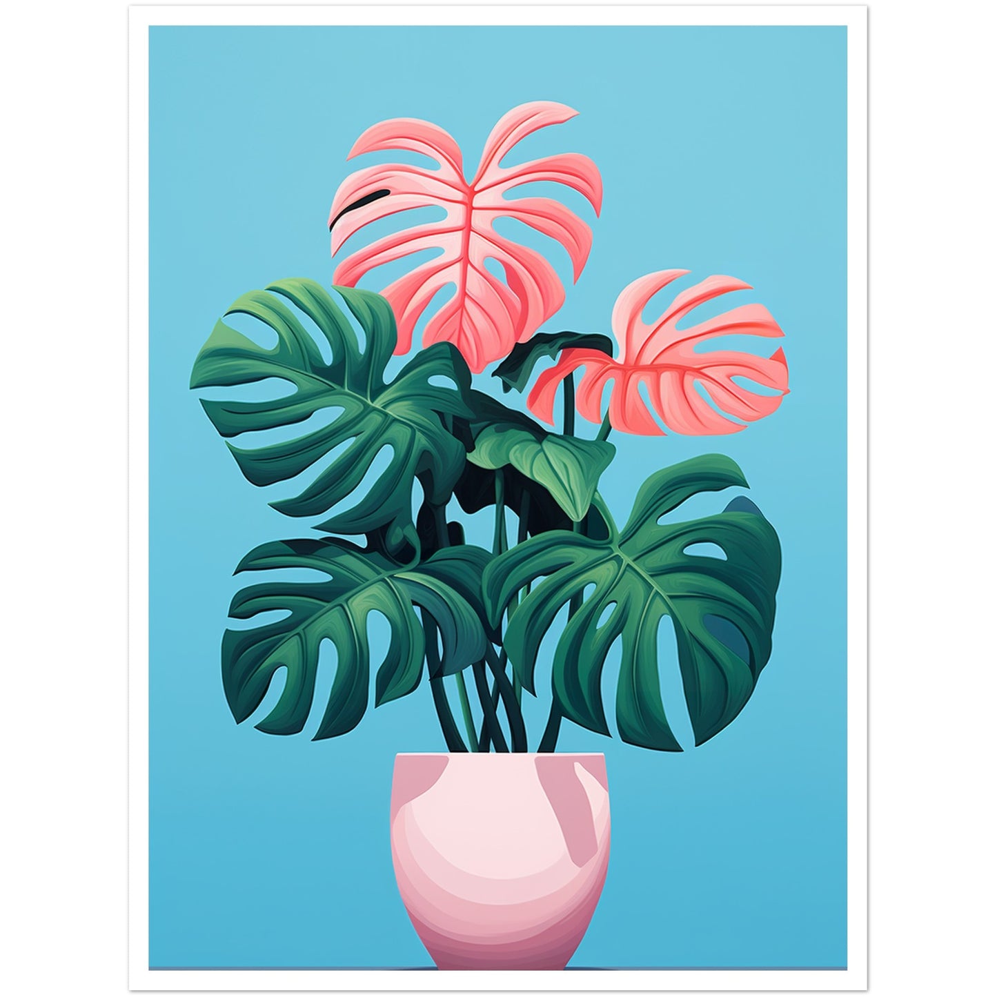 Quirky Monstera Plant Art Print