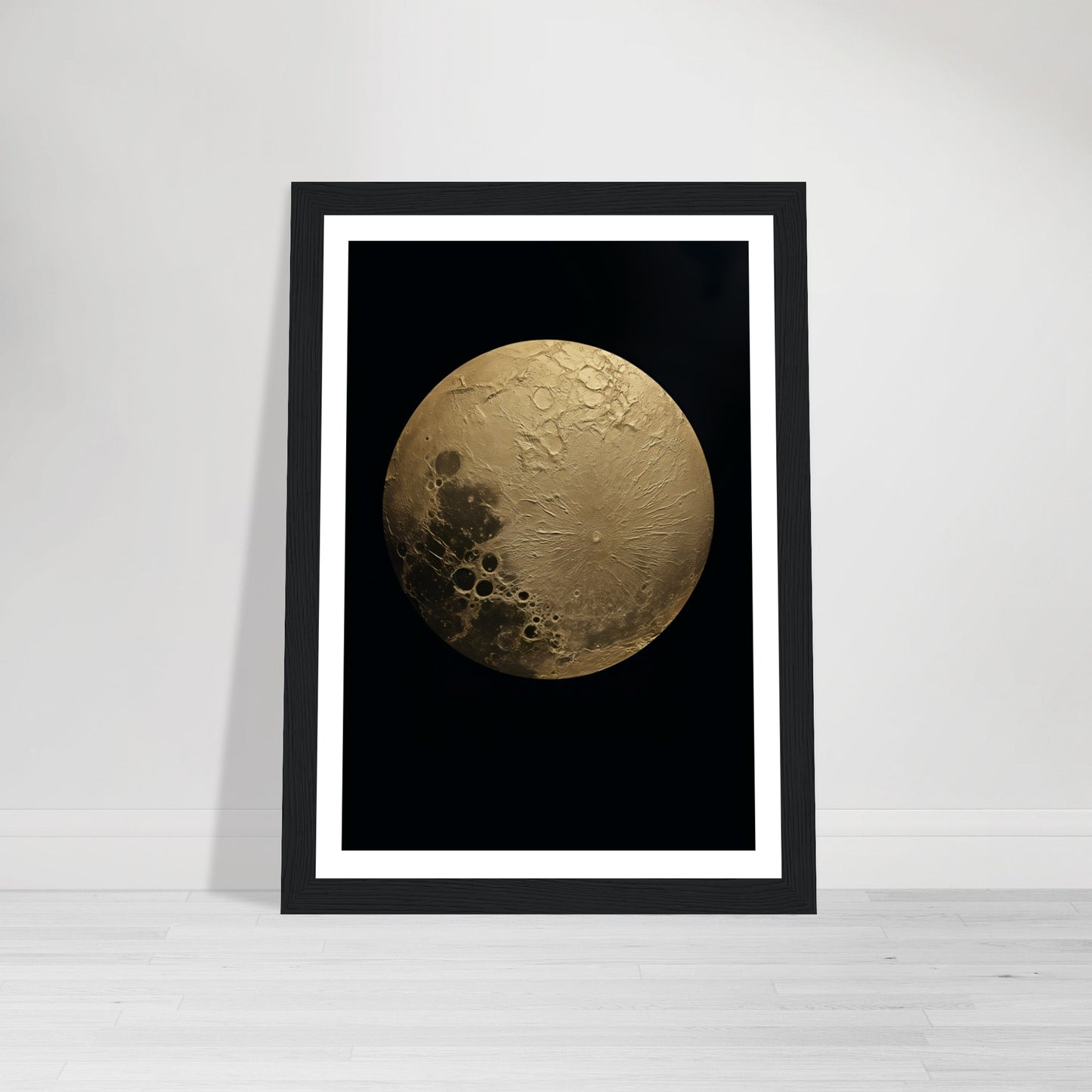 Full Moon Golden Textures Wall Art Print