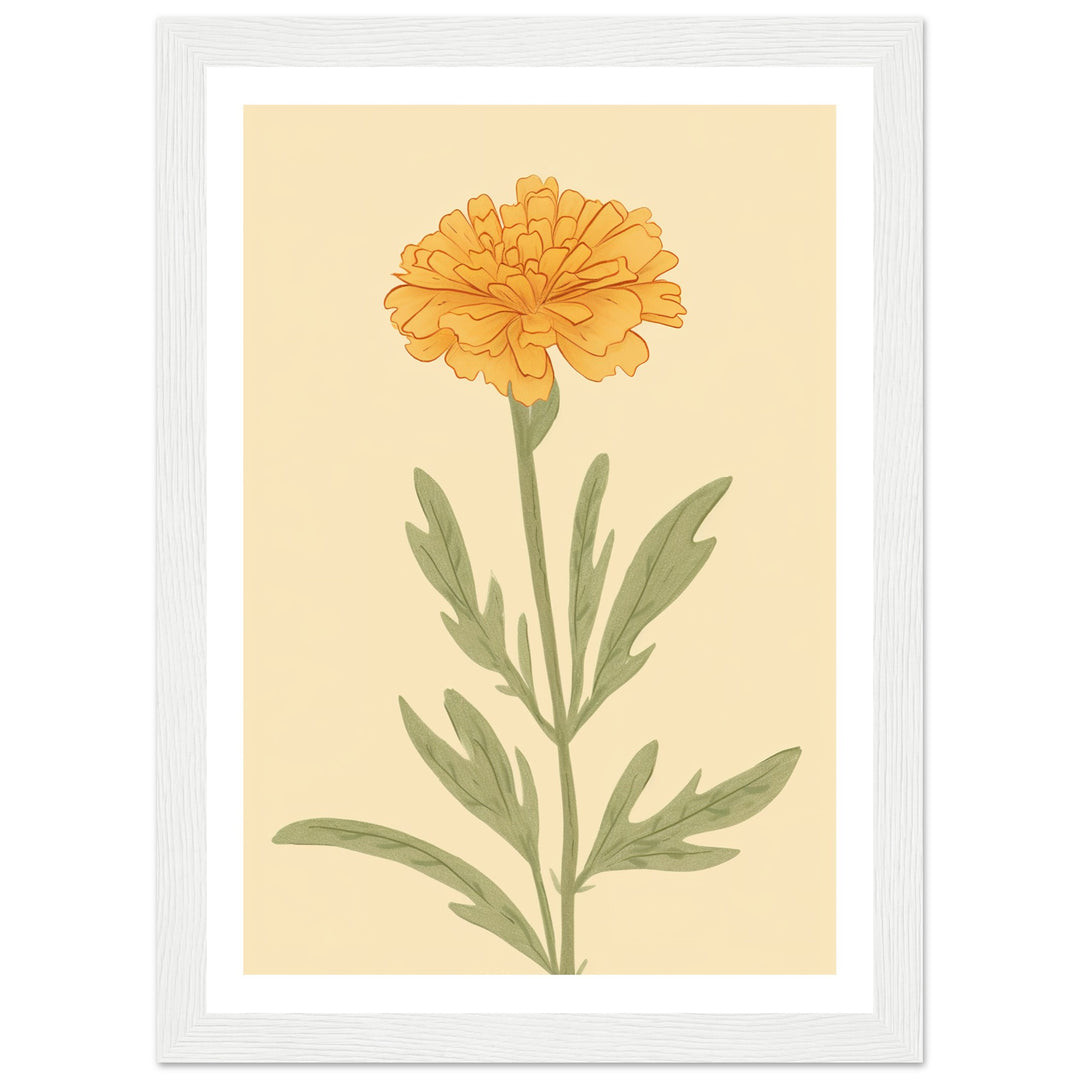 Marigold Flower Pastel Petals Wall Art Print