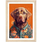 Load image into Gallery viewer, Floral Trendy Labrador Dog Wall Art Print