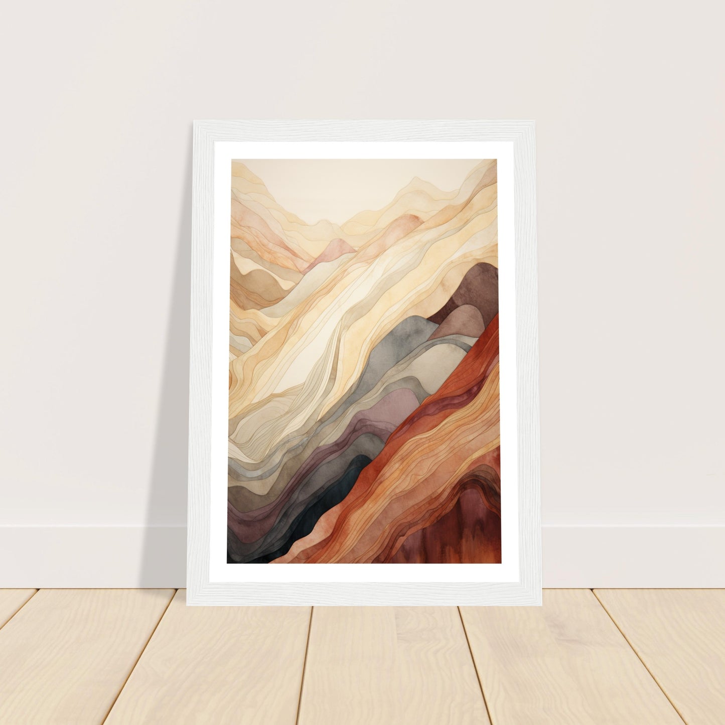 Earthly Abstract Mountain Range Wall Art Print