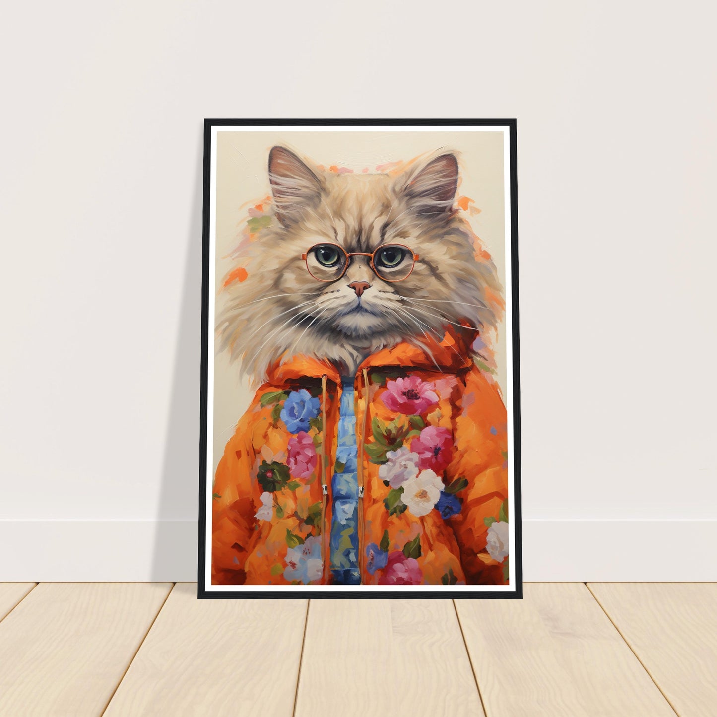 Groovy Hippy Kitty - Whimsical Ragdoll Cat Wall Art Print